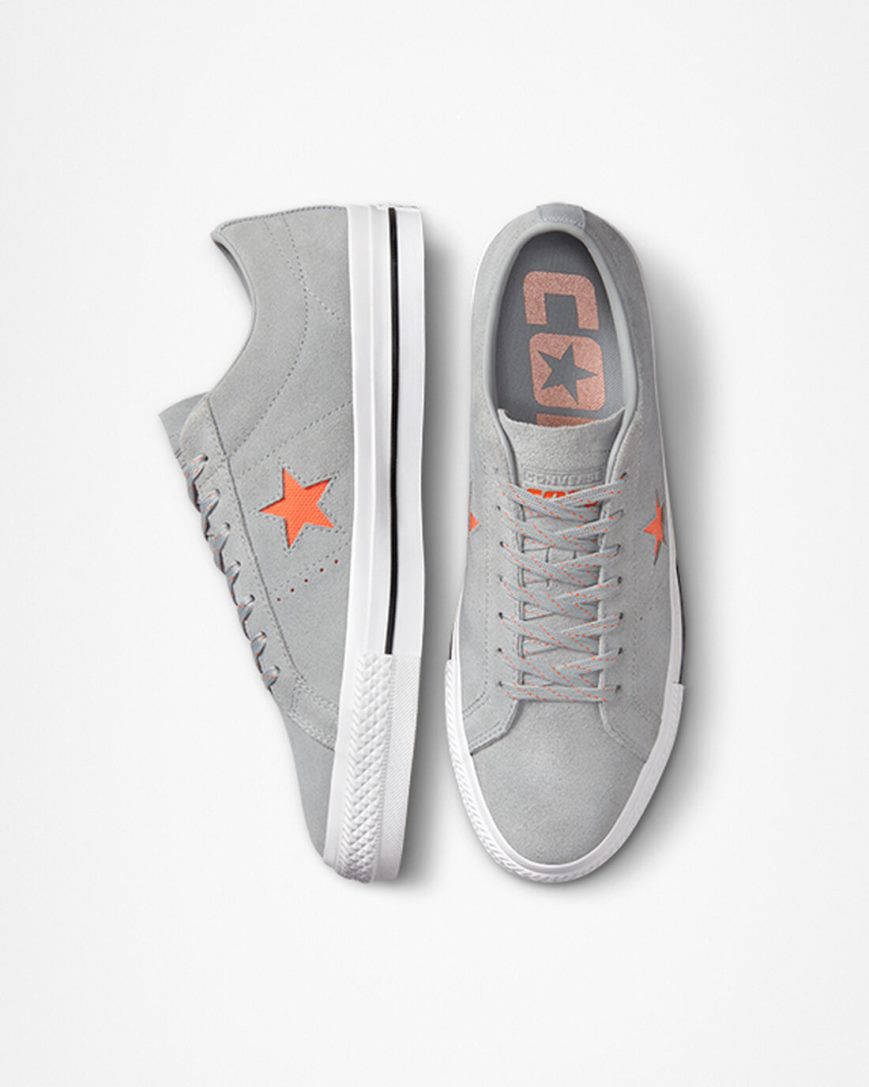 Tenis Skate Converse One Star Pro Feminino Cinzentas Laranja Branco | PT Q05340P